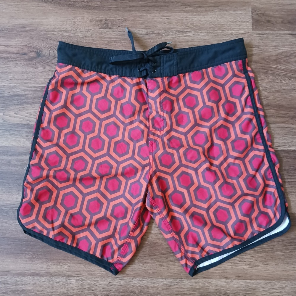 Hot Topic Shining Overlook Hotel Carpet Shorts Authentic Swim Trunks‎ Size L